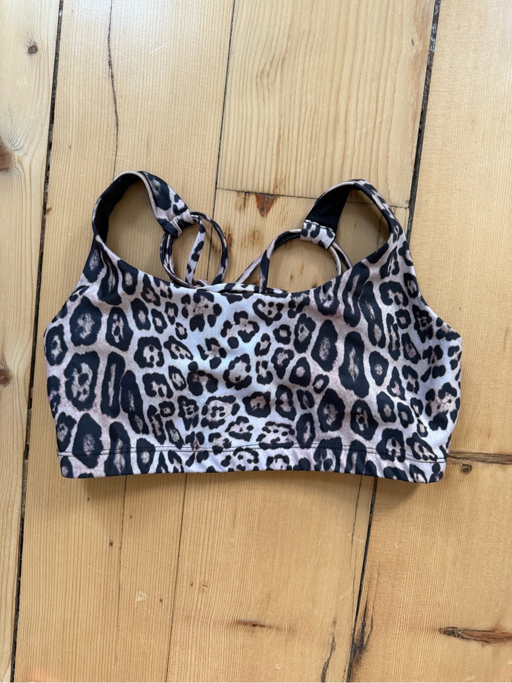 Onzie Leopard Print Strappy Sports Bra